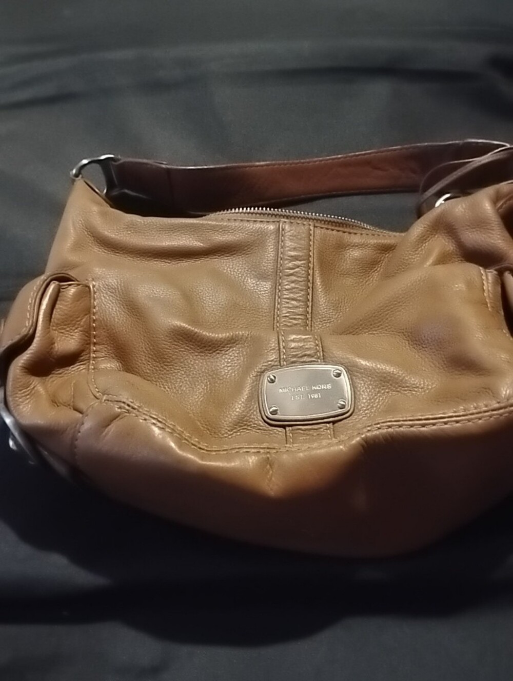 Michael Kors Cognac Pebbled Leather Hobo Bag